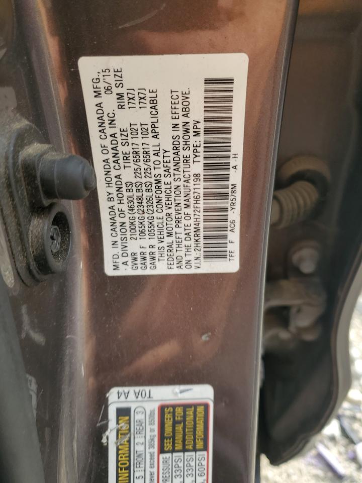 2015 Honda Cr-V Exl VIN: 2HKRM4H72FH671198 Lot: 82583885