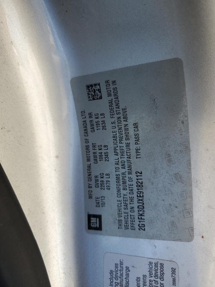 2014 Chevrolet Camaro 2Ss VIN: 2G1FK3DJXE9182112 Lot: 85682845