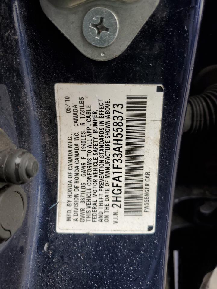 2010 Honda Civic Vp VIN: 2HGFA1F33AH558373 Lot: 86309175