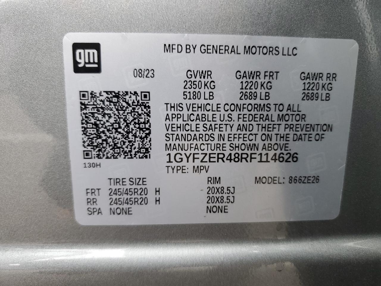 2024 Cadillac Xt4 Sport VIN: 1GYFZER48RF114626 Lot: 86675025