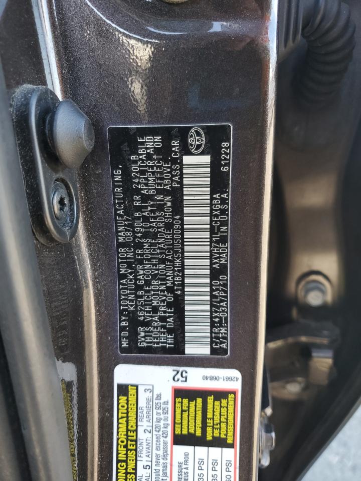 2018 Toyota Camry Hybrid VIN: 4T1B21HK5JU500904 Lot: 86097735