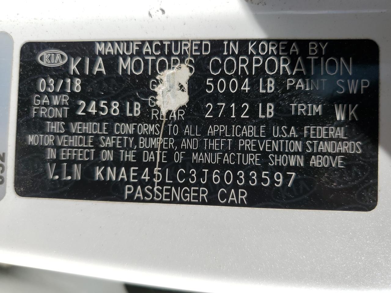 2018 Kia Stinger Gt1 VIN: KNAE45LC3J6033597 Lot: 85342505