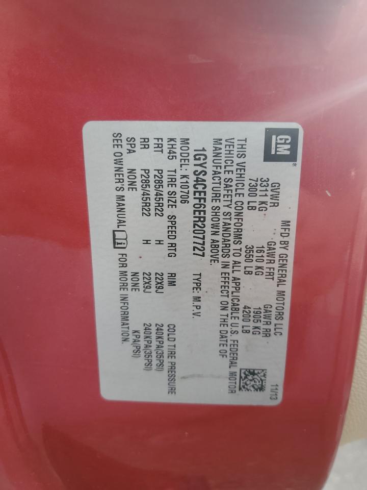 2014 Cadillac Escalade Premium VIN: 1GYS4CEF6ER207727 Lot: 89452025