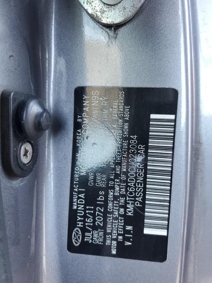 2012 Hyundai Veloster VIN: KMHTC6AD0CU023084 Lot: 82597005