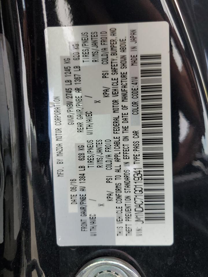 2016 Mazda Mx-5 Miata Club VIN: JM1NDAC71G0119341 Lot: 84969135