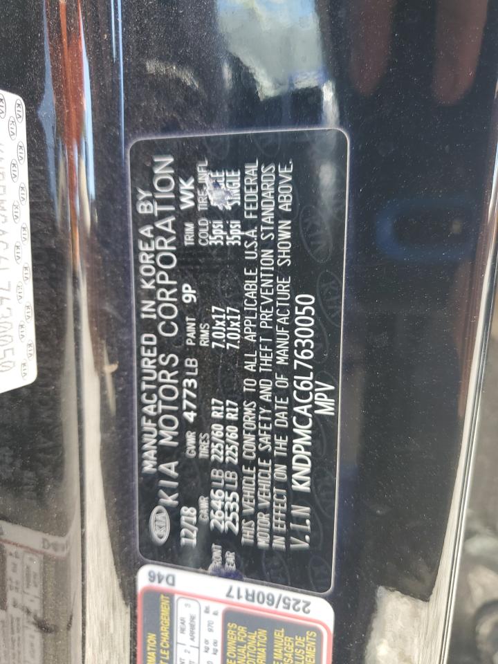 2020 Kia Sportage Lx VIN: KNDPMCAC6L7630050 Lot: 87003245