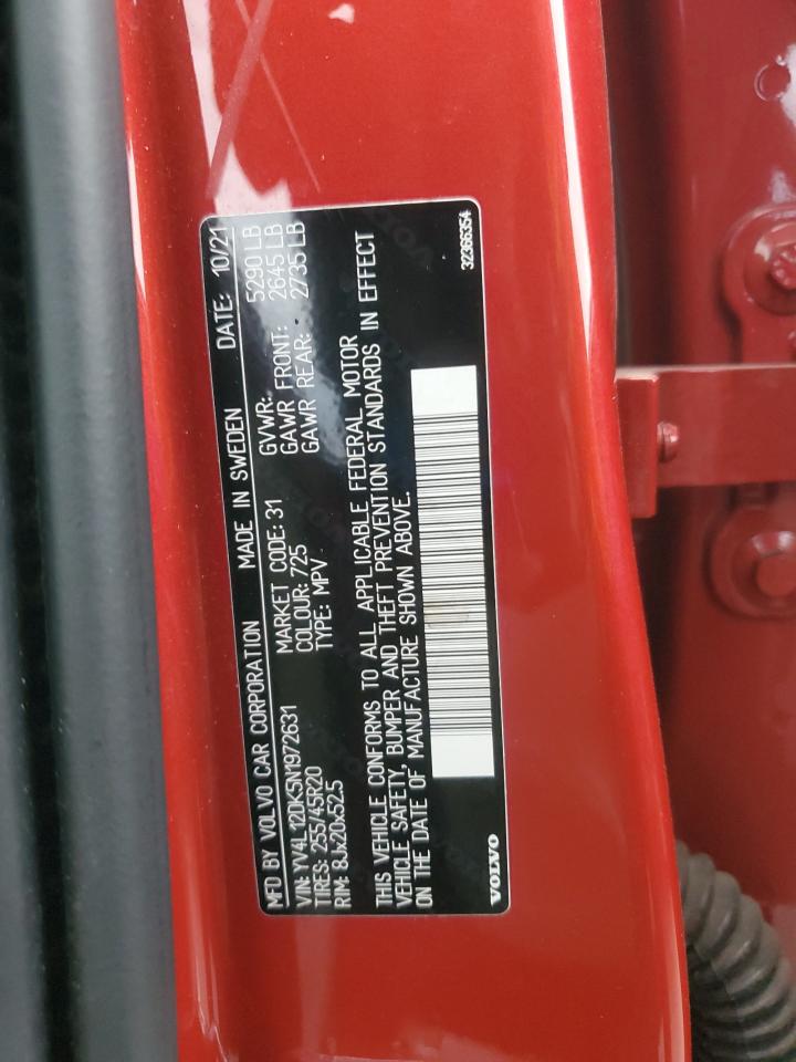 2022 Volvo Xc60 B5 Momentum VIN: YV4L12DK5N1972631 Lot: 89727965