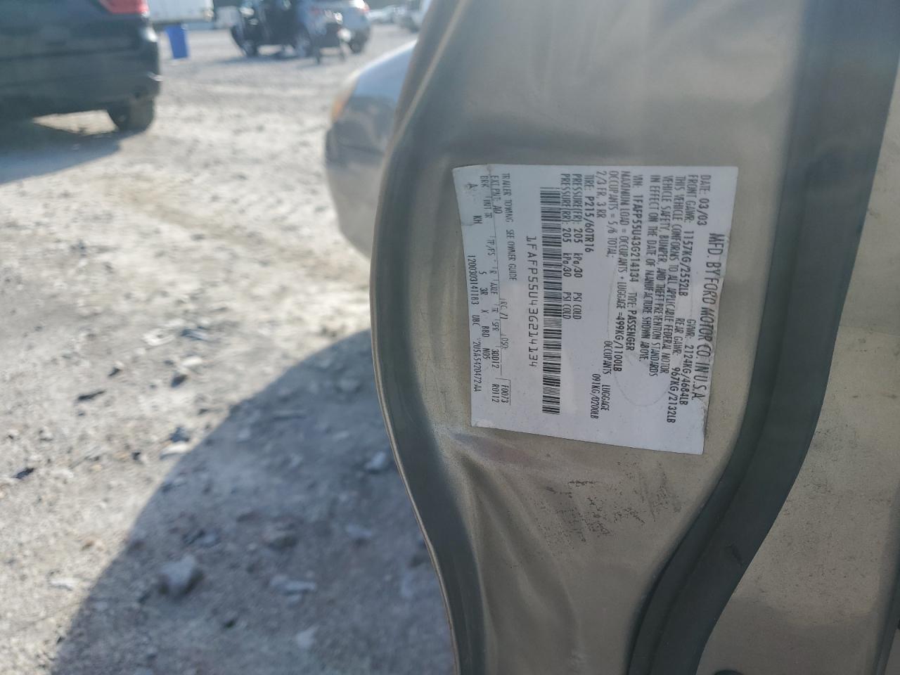 2003 Ford Taurus Ses VIN: 1FAFP55U43G214134 Lot: 89879325