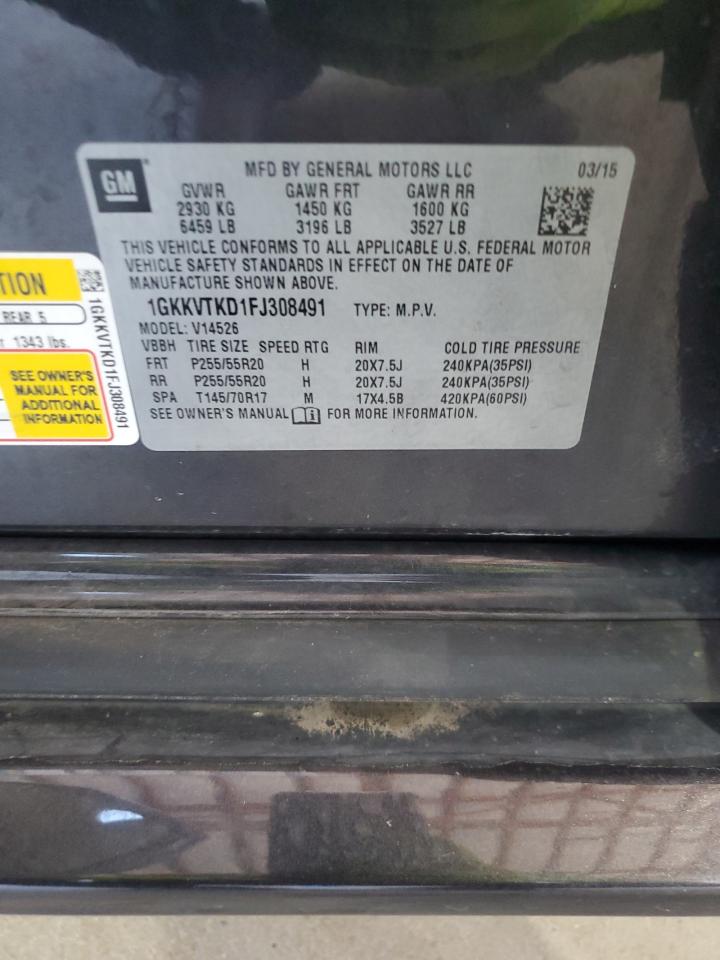 2015 GMC Acadia Denali VIN: 1GKKVTKD1FJ308491 Lot: 84712335