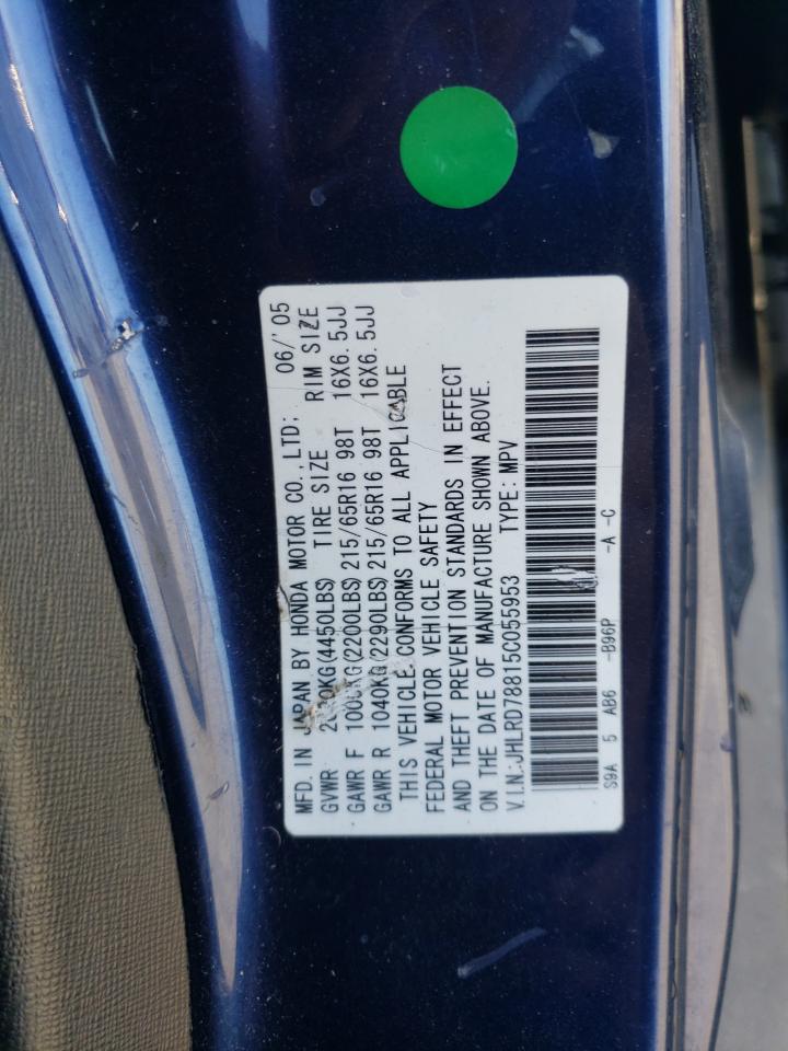 2005 Honda Cr-V Ex VIN: JHLRD78815C055953 Lot: 89820545