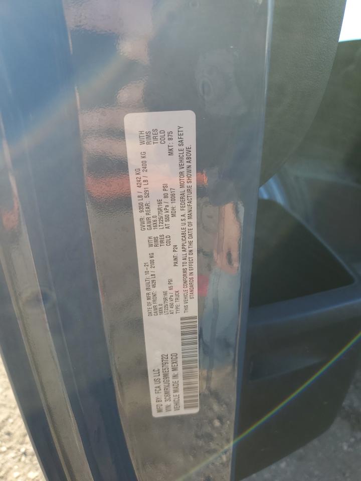 2021 Ram Promaster 3500 Van VIN: 3C6MRVJG9ME579722 Lot: 90710325