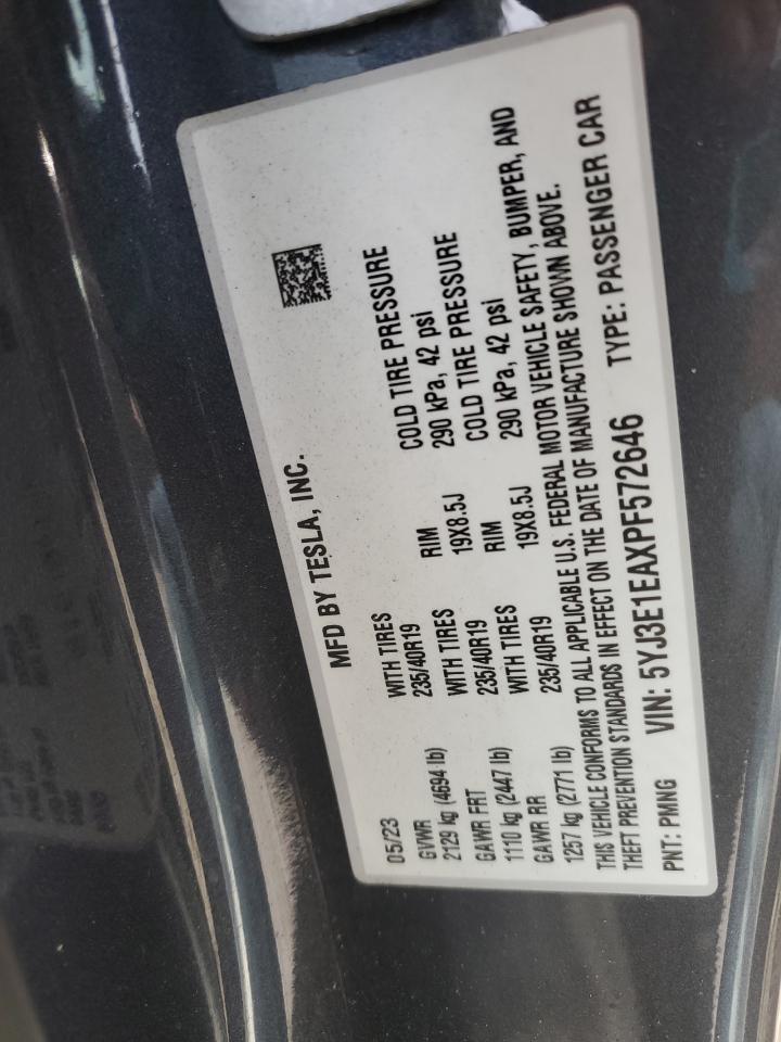 2023 Tesla Model 3 VIN: 5YJ3E1EA4PF574649 Lot: 85674575