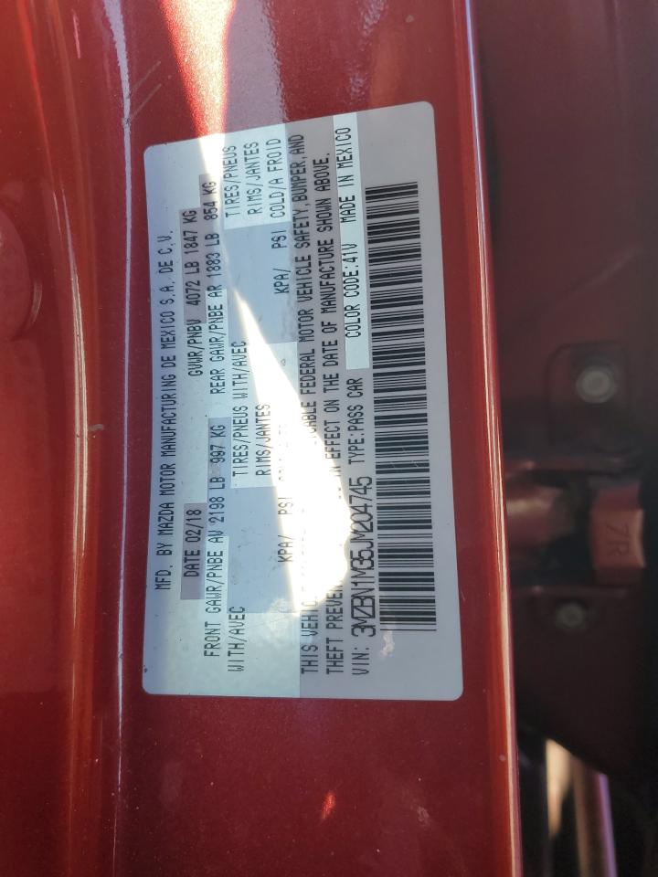 2018 Mazda 3 Grand Touring VIN: 3MZBN1M35JM204745 Lot: 87204565