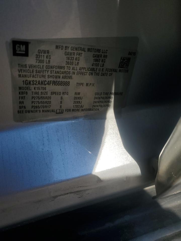 2015 GMC Yukon Sle VIN: 1GKS2AKC4FR668988 Lot: 86525755