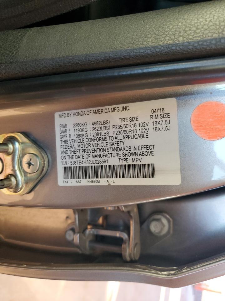 2018 Acura Rdx VIN: 5J8TB4H32JL028591 Lot: 87048615