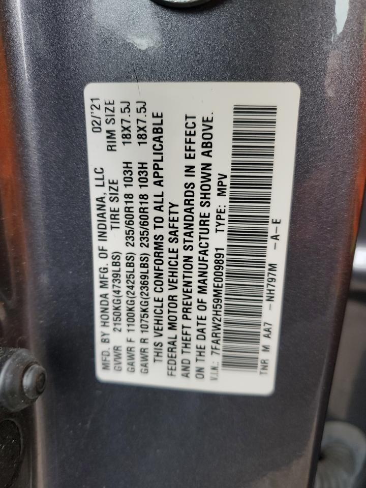 2021 Honda Cr-V Ex VIN: 7FARW2H59ME009891 Lot: 86162195