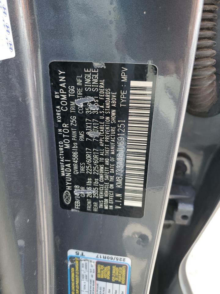 2018 Hyundai Tucson Sel VIN: KM8J33A48JU691251 Lot: 86219945