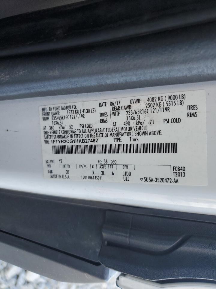 2017 Ford Transit T-250 VIN: 1FTYR2CG1HKB27482 Lot: 81994765