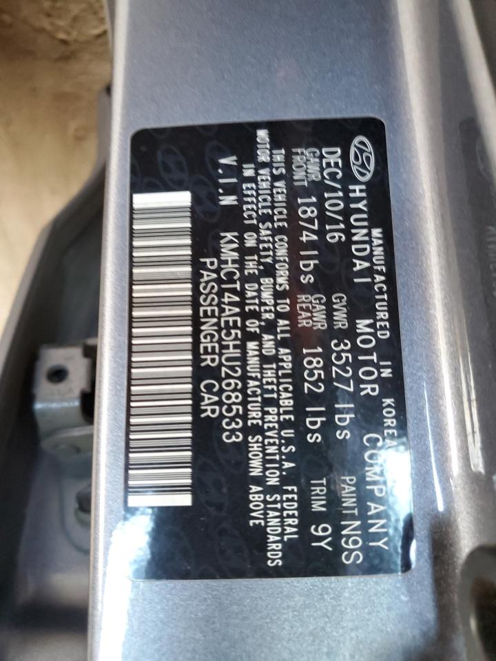 2017 Hyundai Accent Se VIN: KMHCT4AE5HU268533 Lot: 82292025