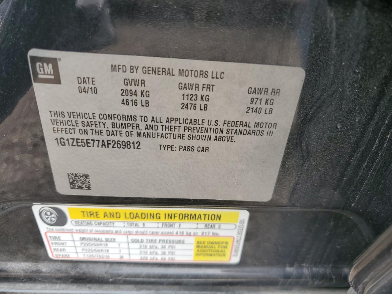 2010 Chevrolet Malibu Ltz VIN: 1G1ZE5E77AF269812 Lot: 82782315