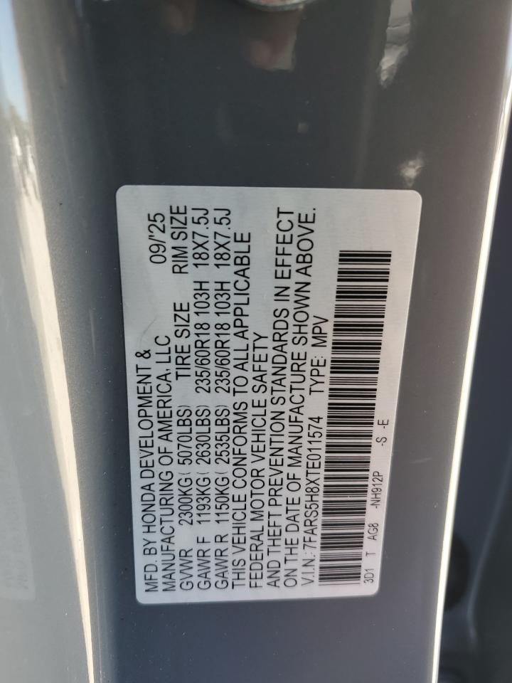 2026 Honda Cr-V Sport-L VIN: 7FARS5H8XTE011574 Lot: 82506145