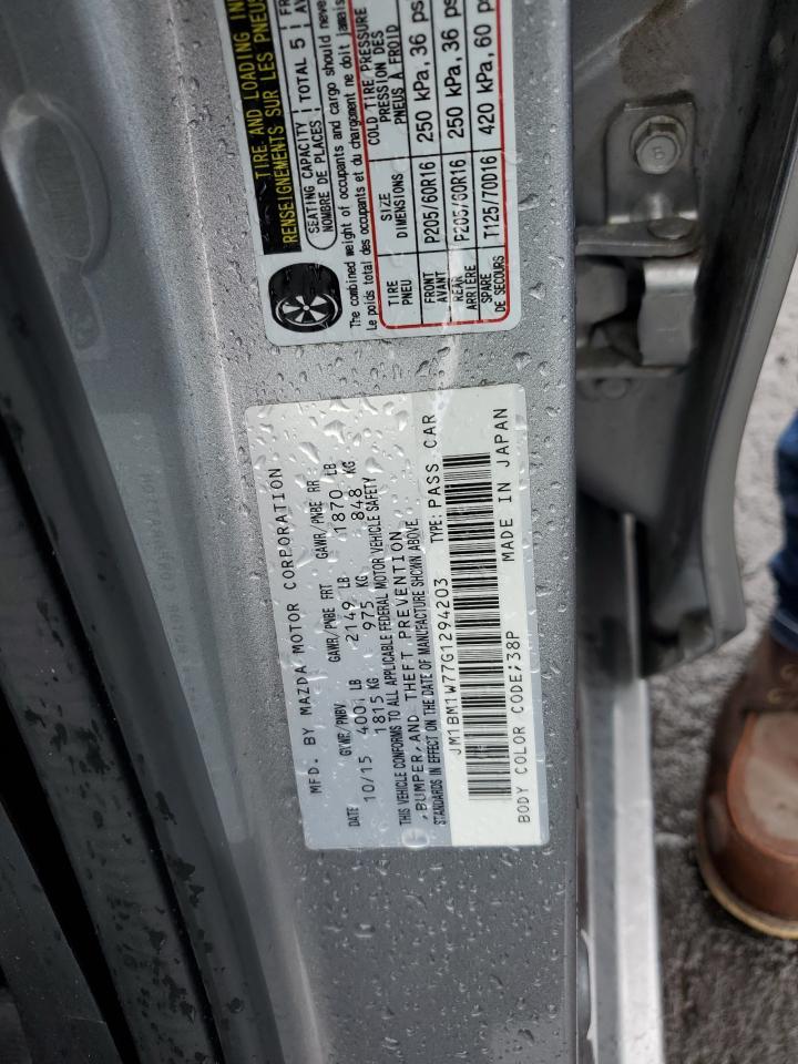 2016 Mazda 3 Touring VIN: JM1BM1W77G1294203 Lot: 84986495