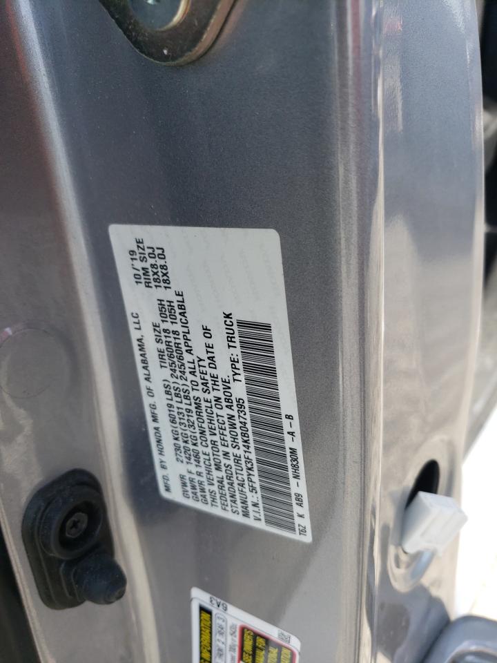 2019 Honda Ridgeline Sport VIN: 5FPYK3F14KB047395 Lot: 84934175