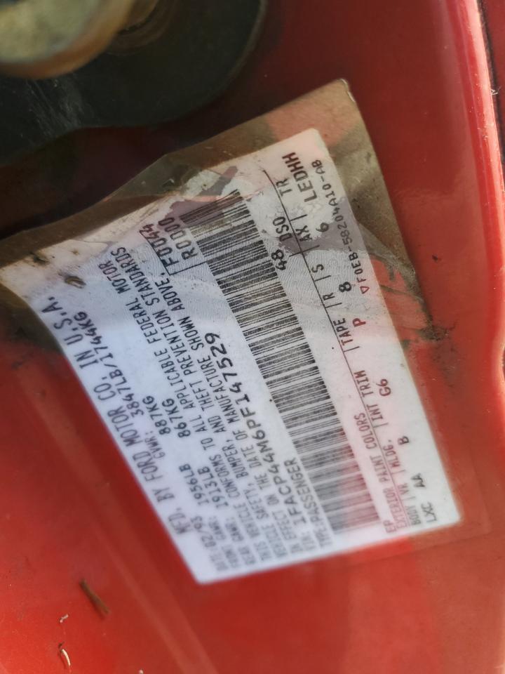 1993 Ford Mustang Lx VIN: 1FACP44M6PF147529 Lot: 85751565