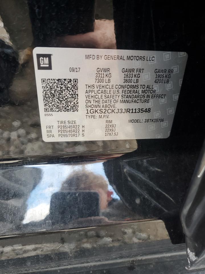 2018 GMC Yukon Denali VIN: 1GKS2CKJ3JR113548 Lot: 89461065