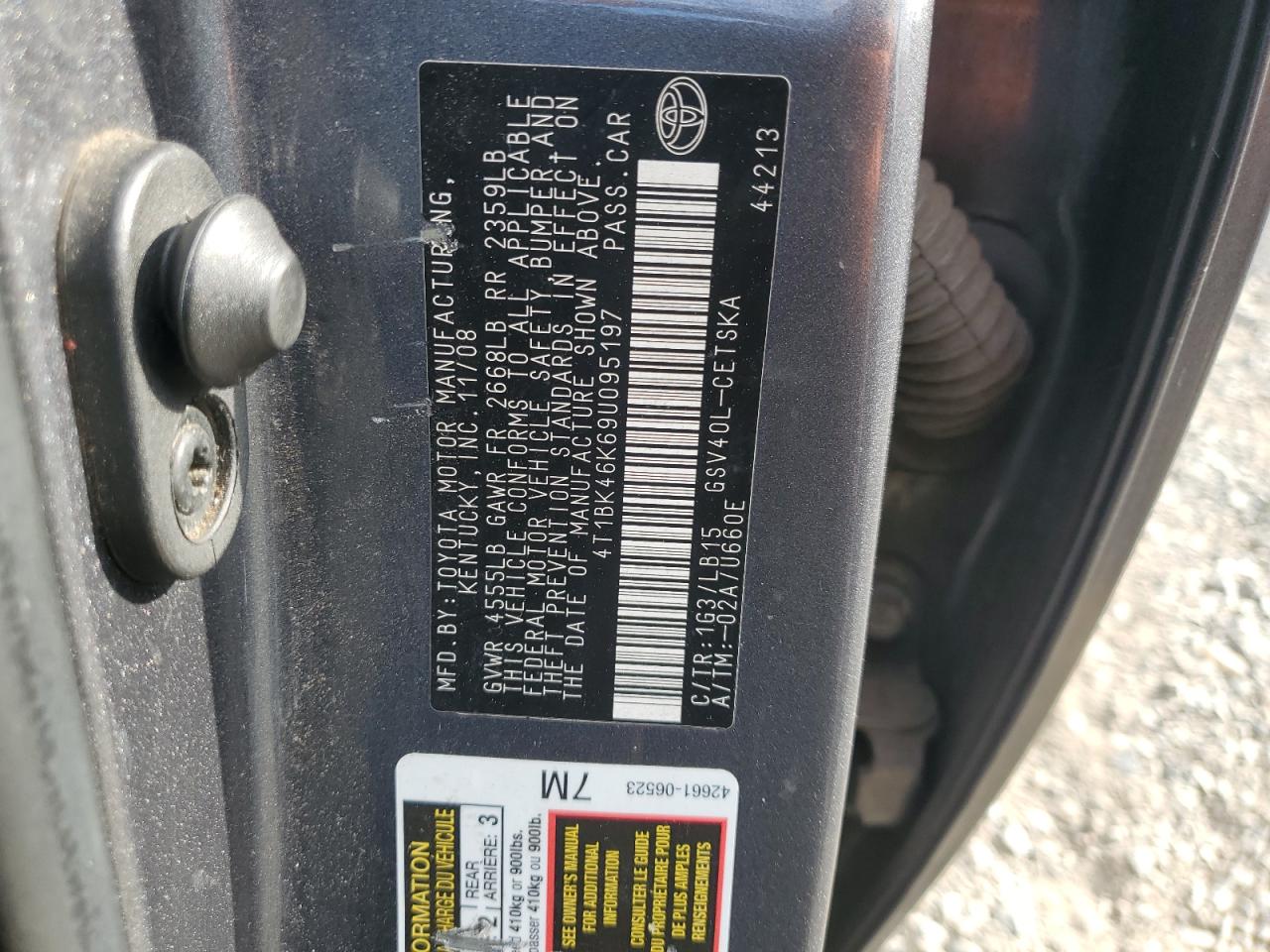 2009 Toyota Camry Se VIN: 4T1BK46K69U095197 Lot: 82394925