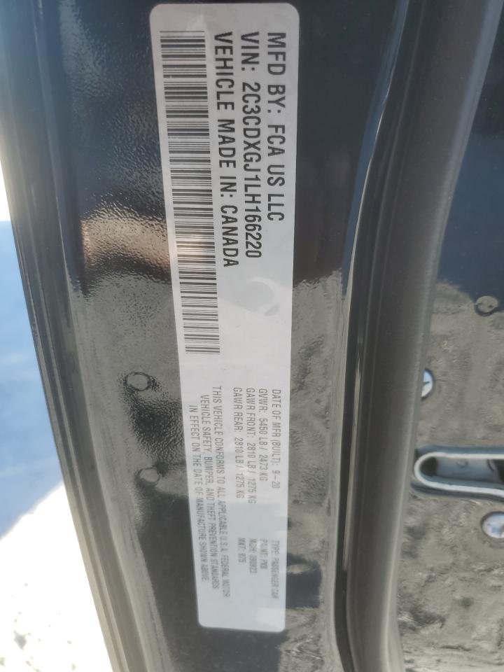 2020 Dodge Charger Scat Pack VIN: 2C3CDXGJ1LH166220 Lot: 82670255