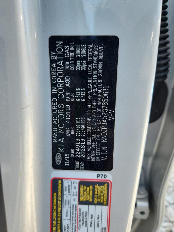 2016 Kia Soul + VIN: KNDJP3A52G7850631 Lot: 84726775