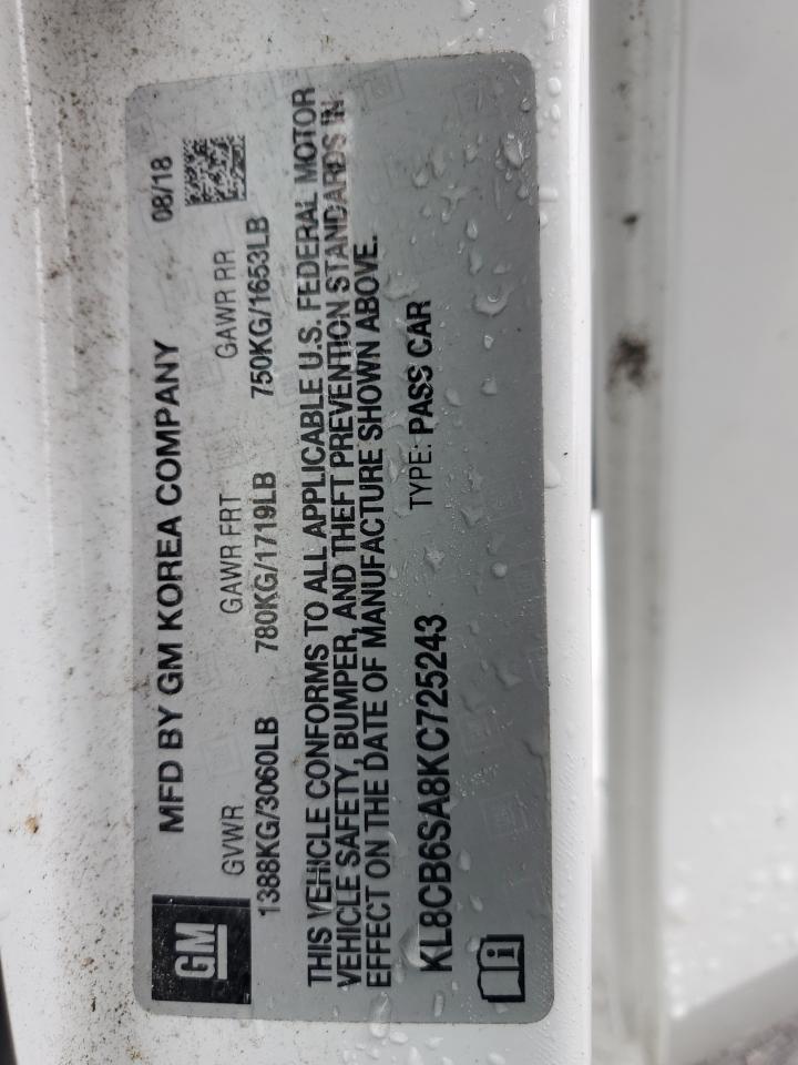 2019 Chevrolet Spark Ls VIN: KL8CB6SA8KC725243 Lot: 90414005