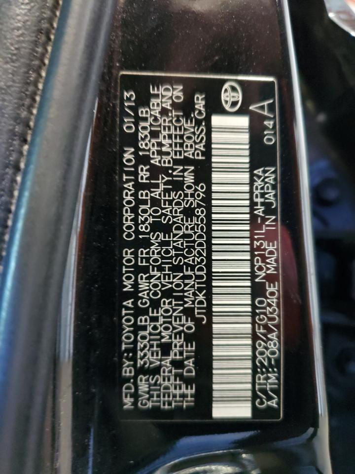 2013 Toyota Yaris VIN: JTDKTUD32DD558796 Lot: 81390165