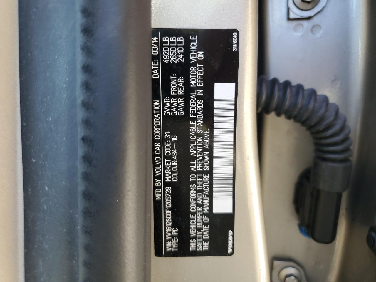 2015 Volvo V60 Premier+ VIN: YV1612SC0F1205728 Lot: 81897985