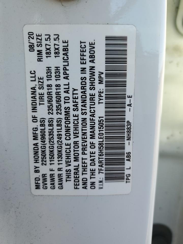 2020 Honda Cr-V Ex VIN: 7FART6H58LE015051 Lot: 85598275