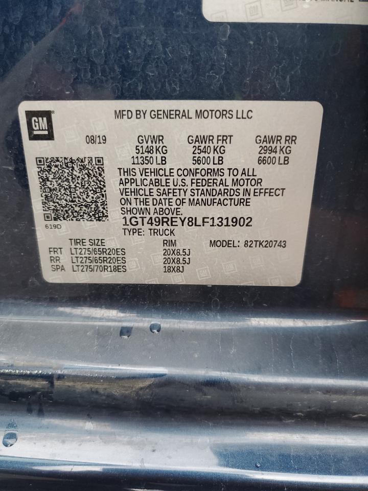 2020 GMC Sierra K2500 Denali VIN: 1GT49REY8LF131902 Lot: 84905395