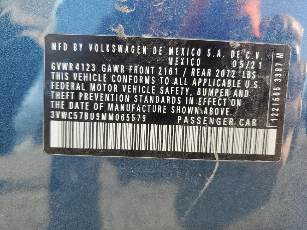 2021 Volkswagen Jetta S VIN: 3VWC57BU9MM065579 Lot: 86642185