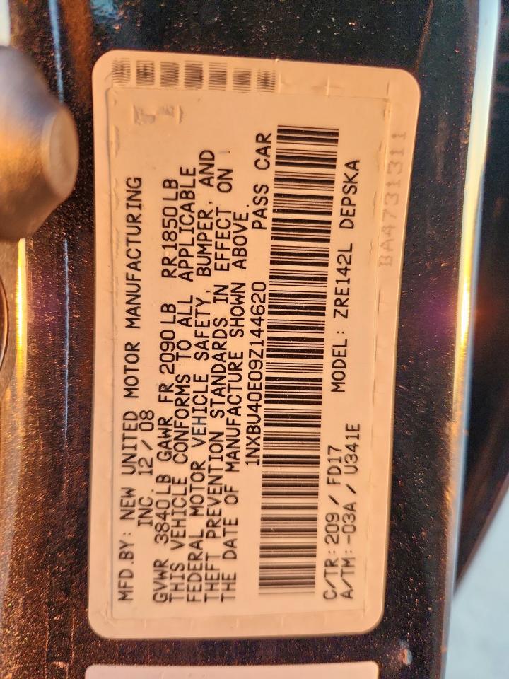 2009 Toyota Corolla Base VIN: 1NXBU40E09Z144620 Lot: 81939425
