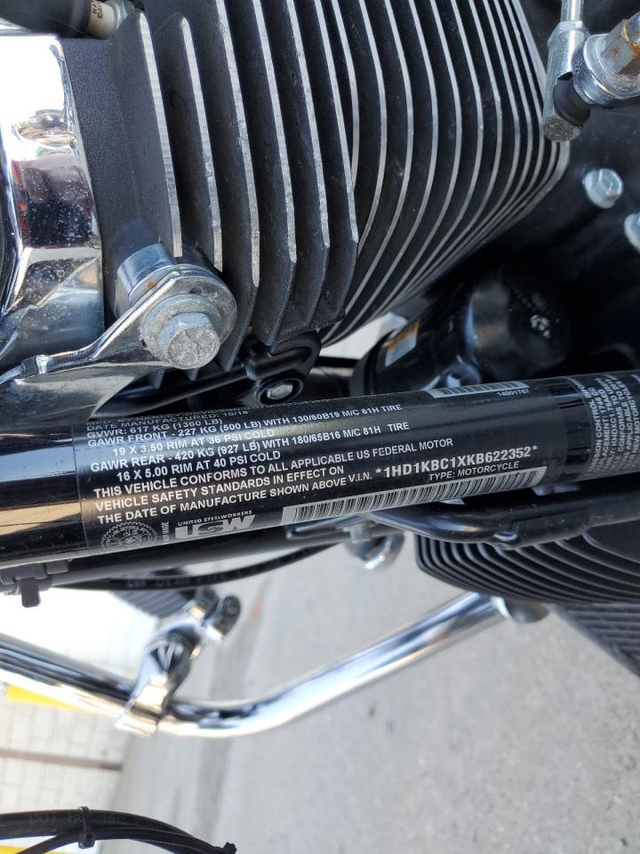 2019 Harley-Davidson Flhx VIN: 1HD1KBC1XKB622352 Lot: 86997165