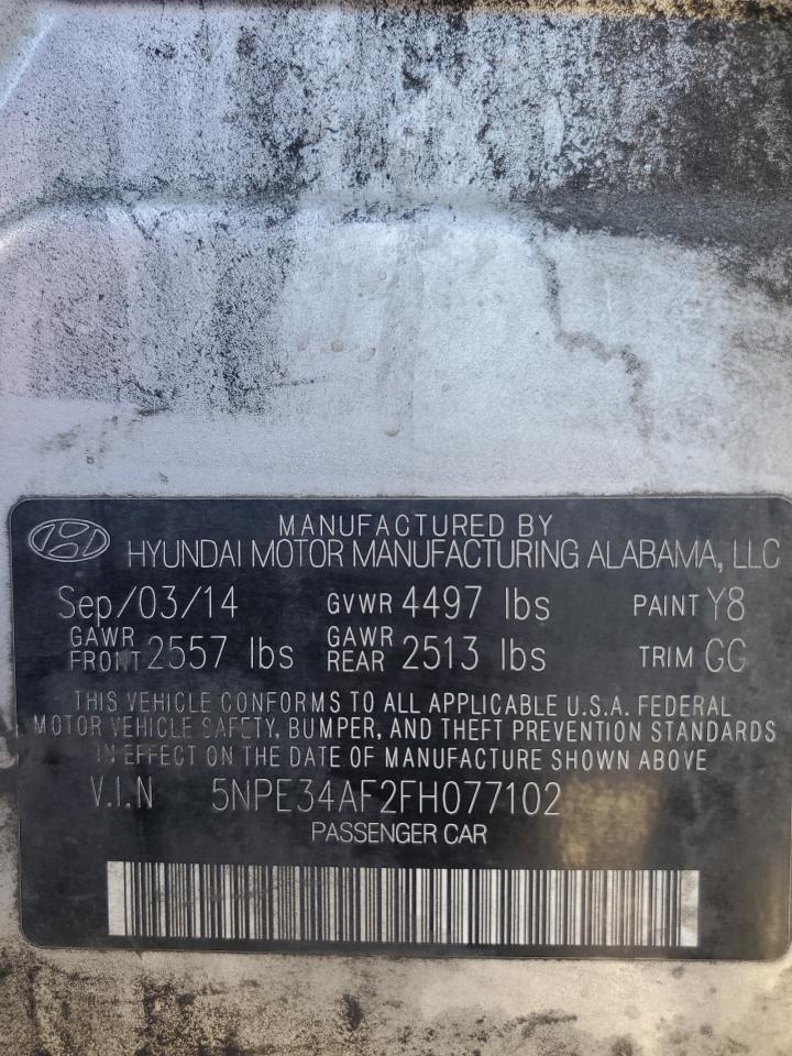2015 Hyundai Sonata Sport VIN: 5NPE34AF2FH077102 Lot: 87366455