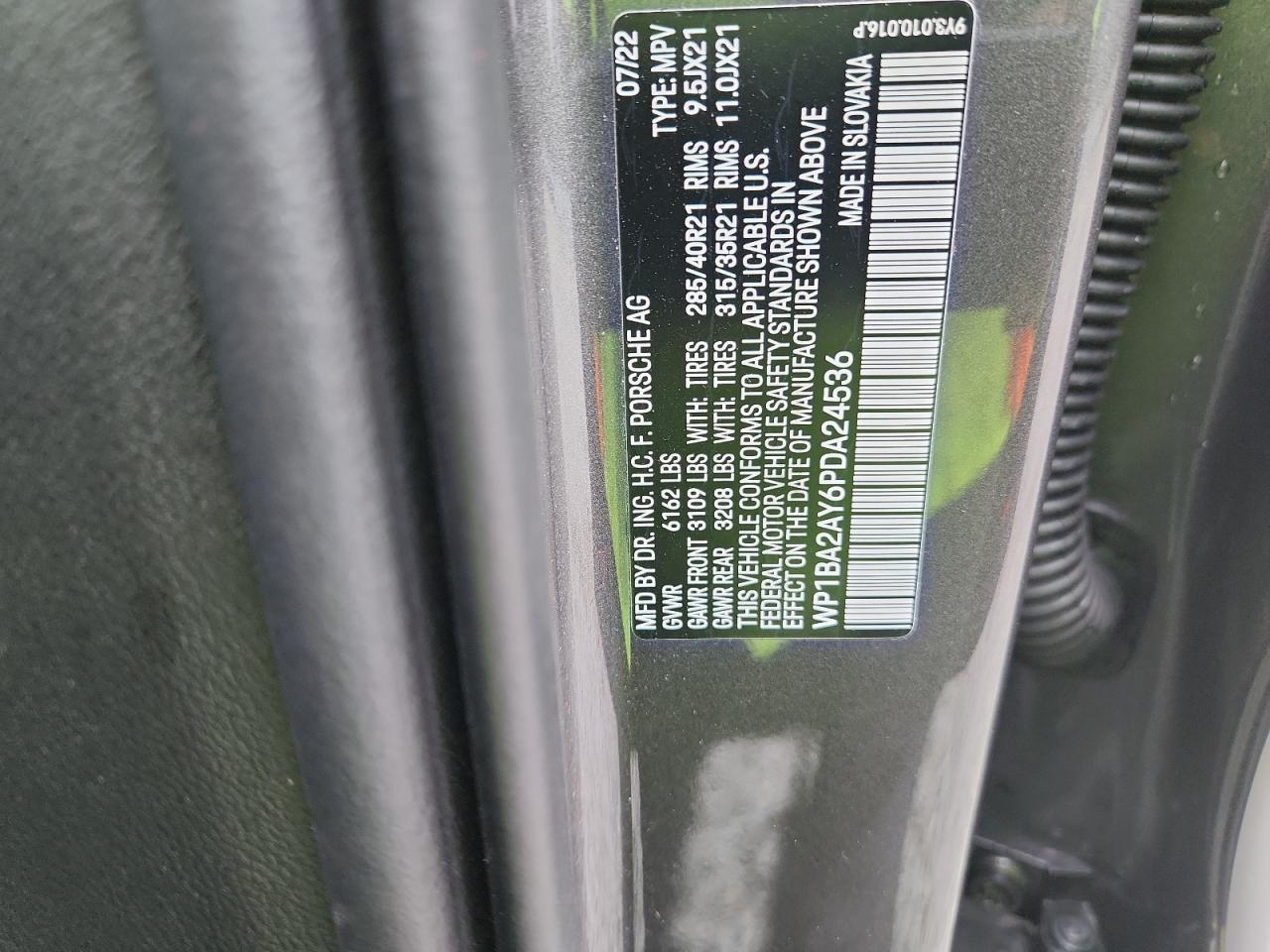 2023 Porsche Cayenne Coupe VIN: WP1BA2AY6PDA24536 Lot: 90306495