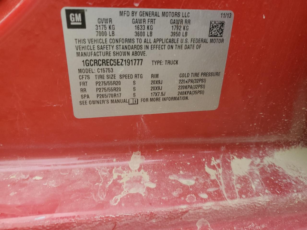 2014 Chevrolet Silverado C1500 Lt VIN: 1GCRCREC5EZ191777 Lot: 82257545