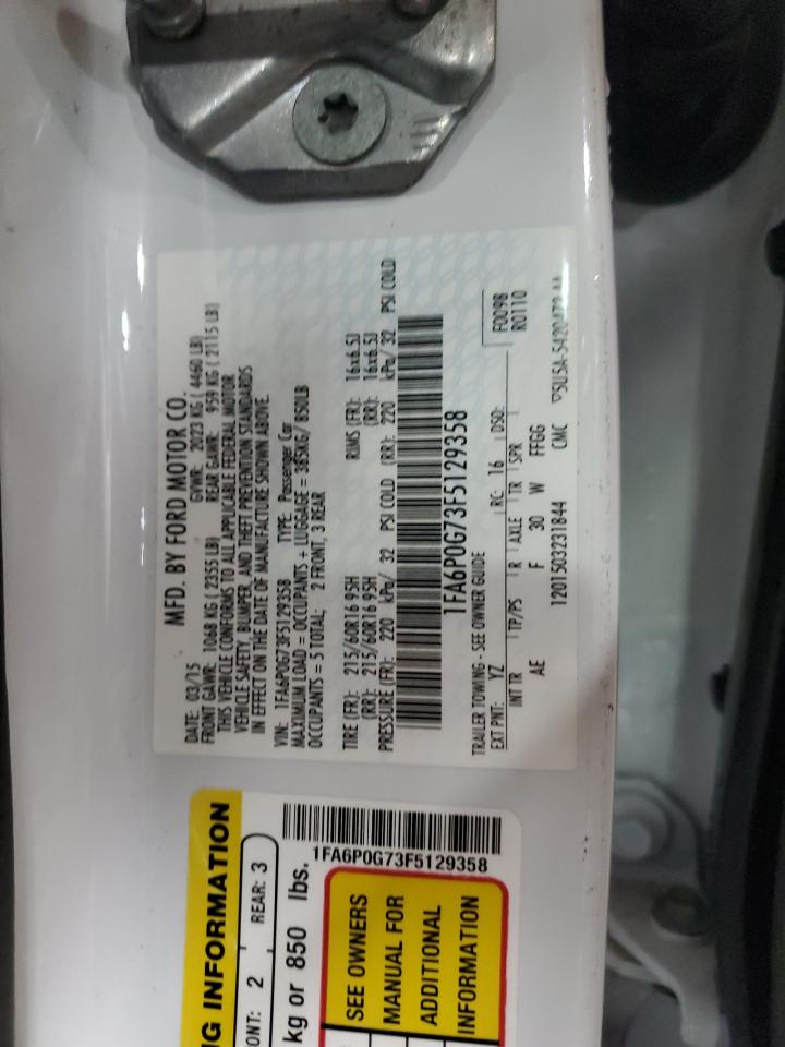 2015 Ford Fusion S VIN: 1FA6P0G73F5129358 Lot: 85112055