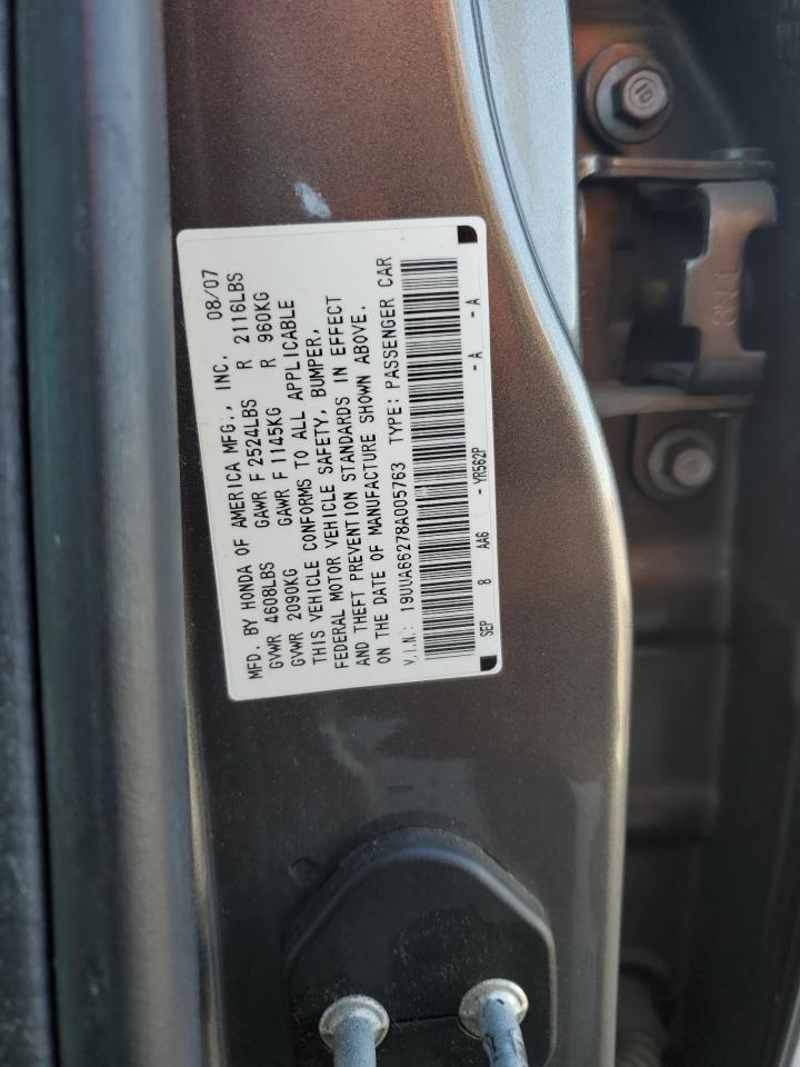 2008 Acura Tl VIN: 19UUA66278A005763 Lot: 82326965