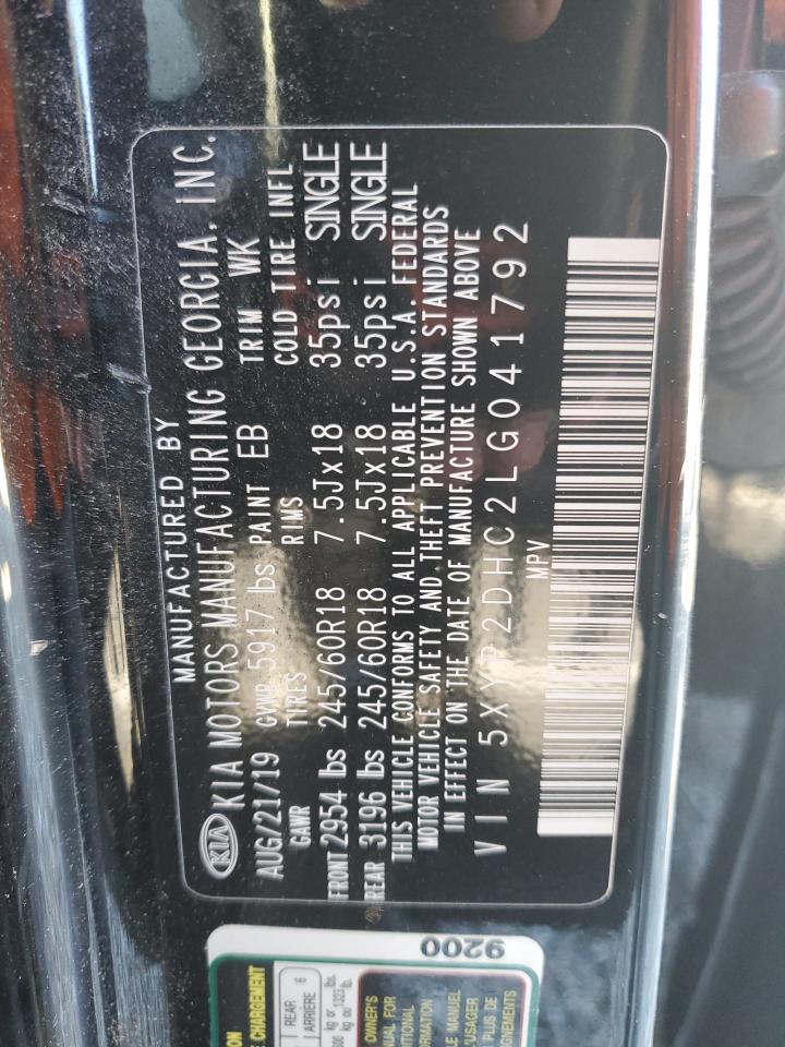 2020 Kia Telluride Lx VIN: 5XYP2DHC2LG041792 Lot: 85708615