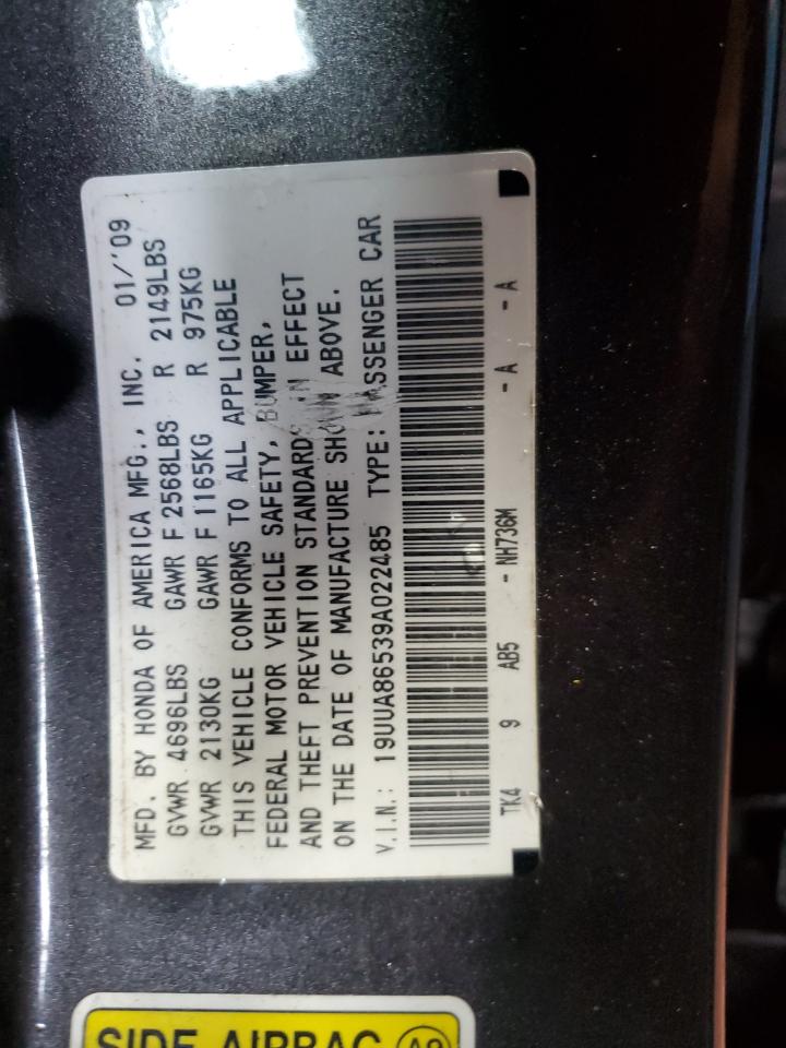 2009 Acura Tl VIN: 19UUA86539A022485 Lot: 89824295