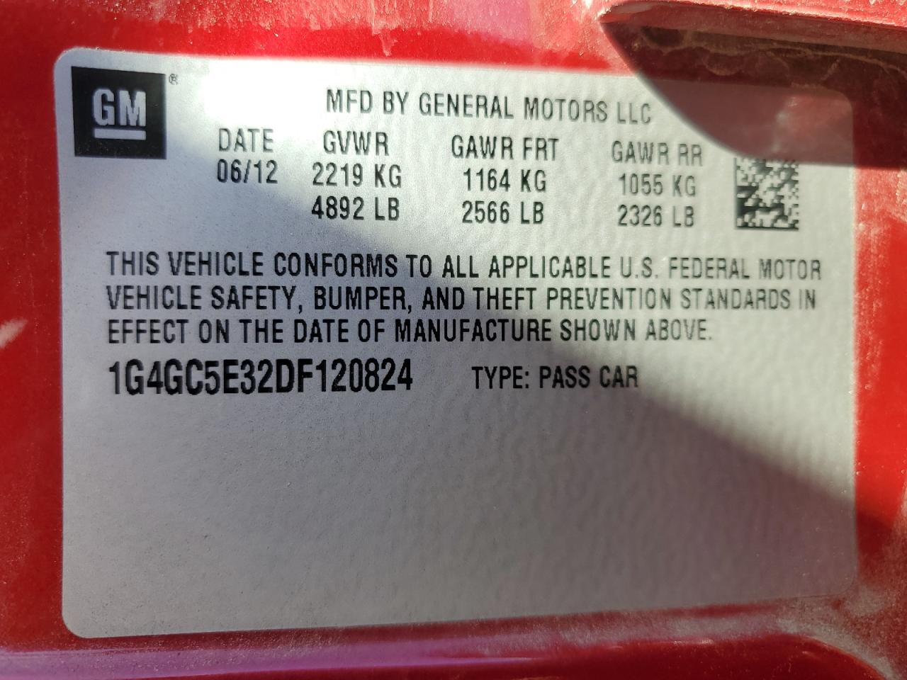 2013 Buick Lacrosse VIN: 1G4GC5E32DF120824 Lot: 82293245