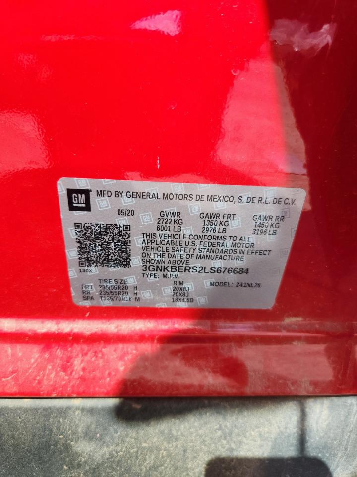 2020 Chevrolet Blazer Rs VIN: 3GNKBERS2LS676684 Lot: 82353065