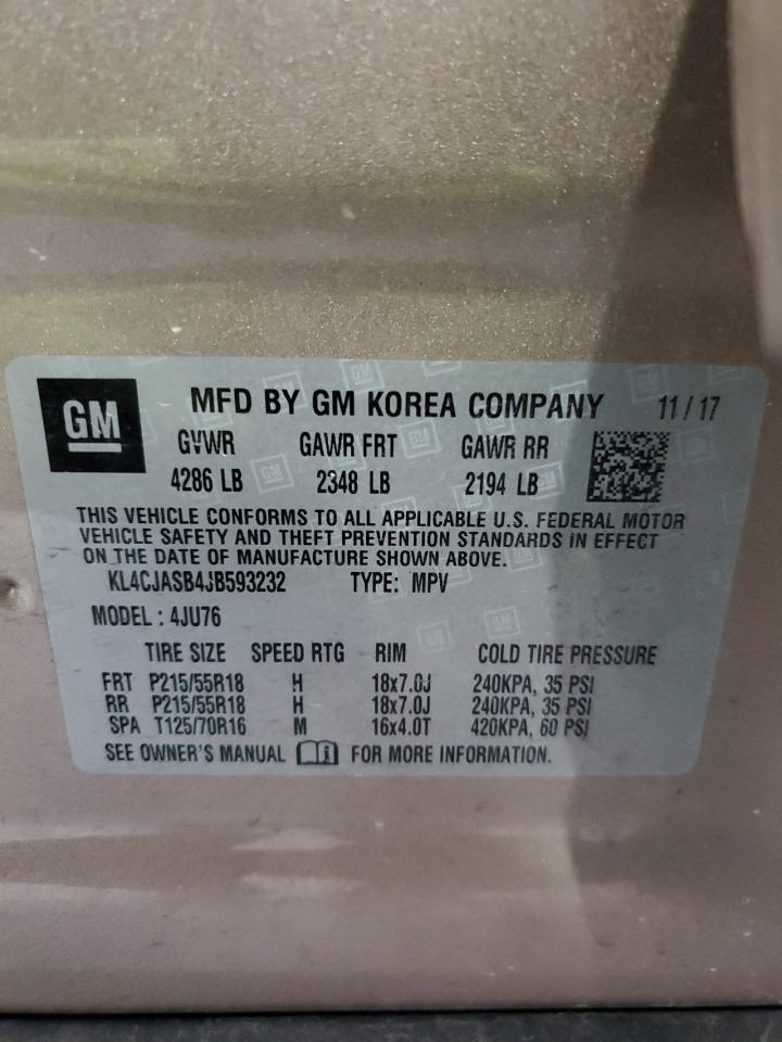 2018 Buick Encore Preferred VIN: KL4CJASB4JB593232 Lot: 89641285